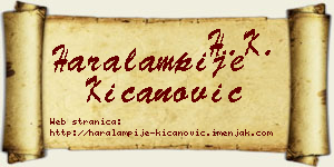 Haralampije Kićanović vizit kartica
